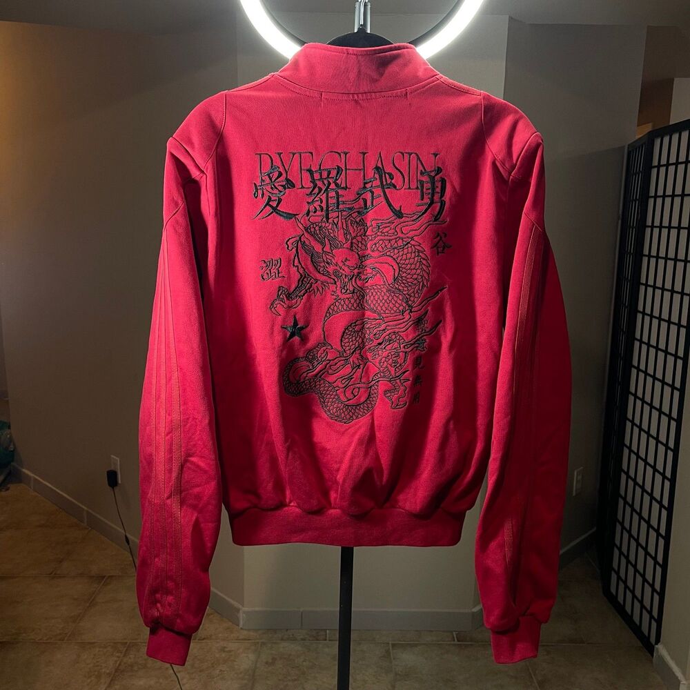 RYE CHASIN "BOSOZOKU" EMBROIDERED ZIP UP JACKET RED/BLACK